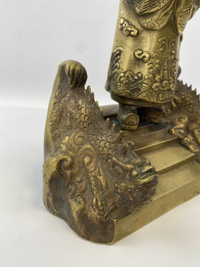 BRONZE DORE A L'EFFIGIE D'UN DIGNITAIRE - Vietnam, Probablement Ecole de Hanoï…