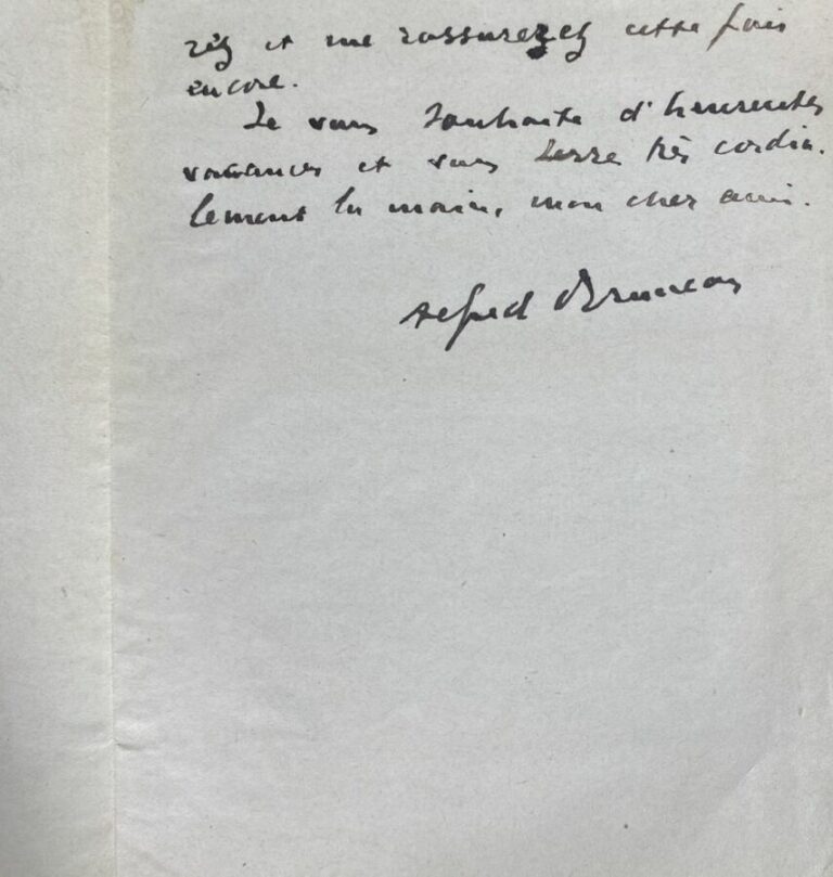 Bruneau, Alfred 3 L.a.s. - 3 lettres, dont l'une de 1903, l'autre de1933 et 1 c…