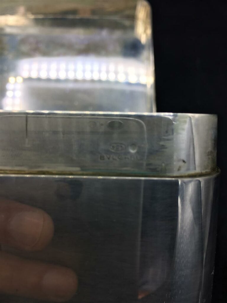 BULGARI. - Boite en argent 925 millièmes, le couvercle marqué SPQR dans un guil…