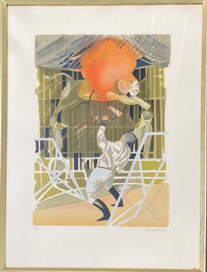 Camille HILAIRE (1916-2004) - Le cirque - Lithographie, signée en bas à droite…