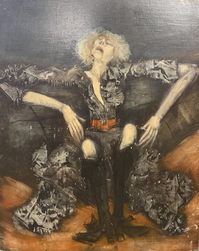 CARL VIGENER (1940-2016) - Femme assise - huile sur panneau - 53.5 x 42.6 cm.