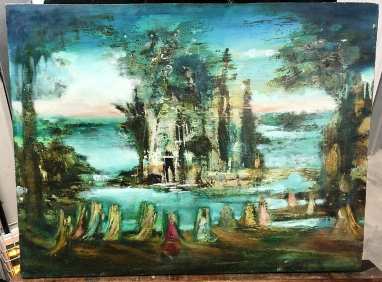 CARL VIGENER (1940-2016) - Paysage au château - huile sur panneau - 42 x 54.7 c…