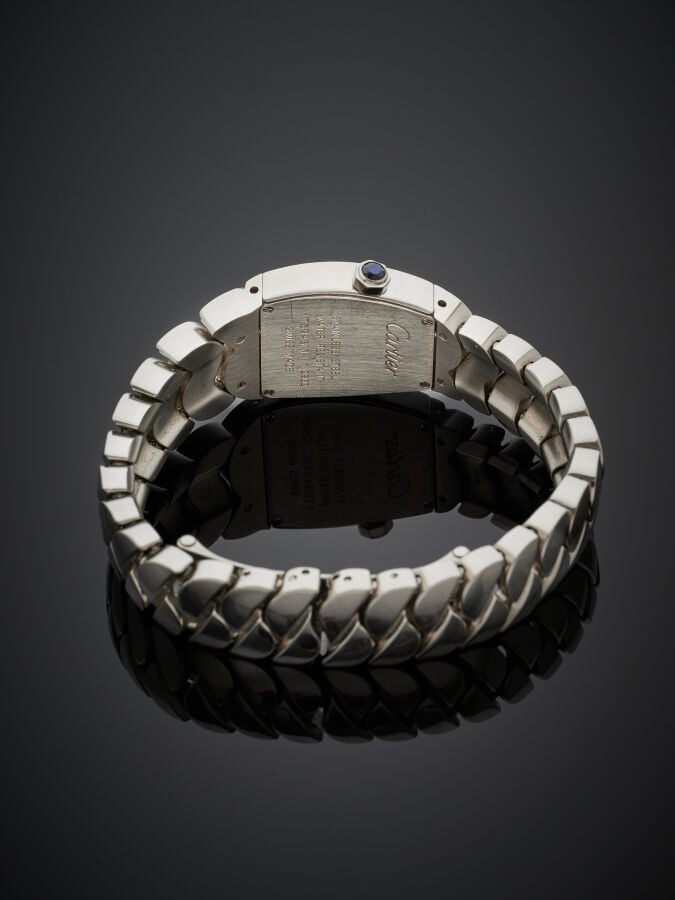 CARTIER - BRACELET MONTRE modèle "La Donna" en acier. Cadran crème, chiffres ro…