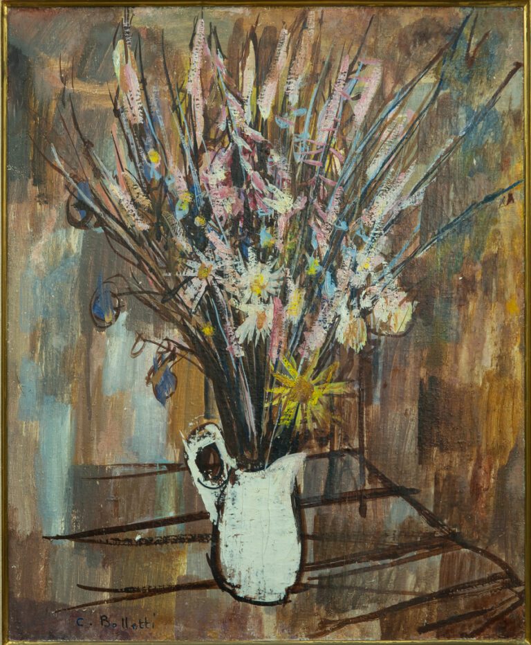 César BOLLETTI (circa 1915-1995). - Bouquet de fleurs - Huile sur toile, signée…