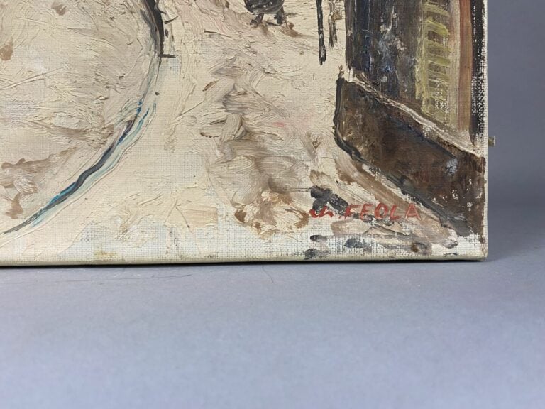 Charles FEOLA (1917-1994) - Vue de Montmartre - Huile sur toile, signée en bas…