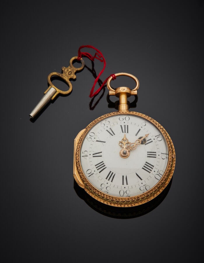 Charles MARE - MONTRE de POCHE trois ors (750‰) entièrement ciselé, amati et gu…