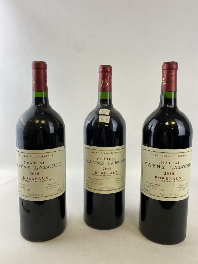 CHATEAU MAYNE-LABORIE, 2010. - Ensemble de 2 caisses de 3 bouteilles, MAGNUM -…