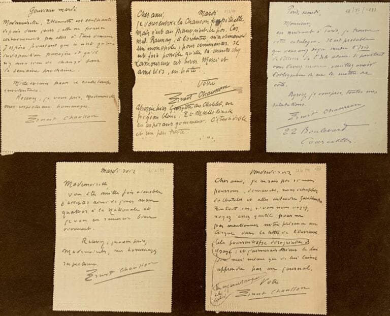 Chausson, Ernest 33 l.a.s. - 33 lettres à des personnalités du monde musical.