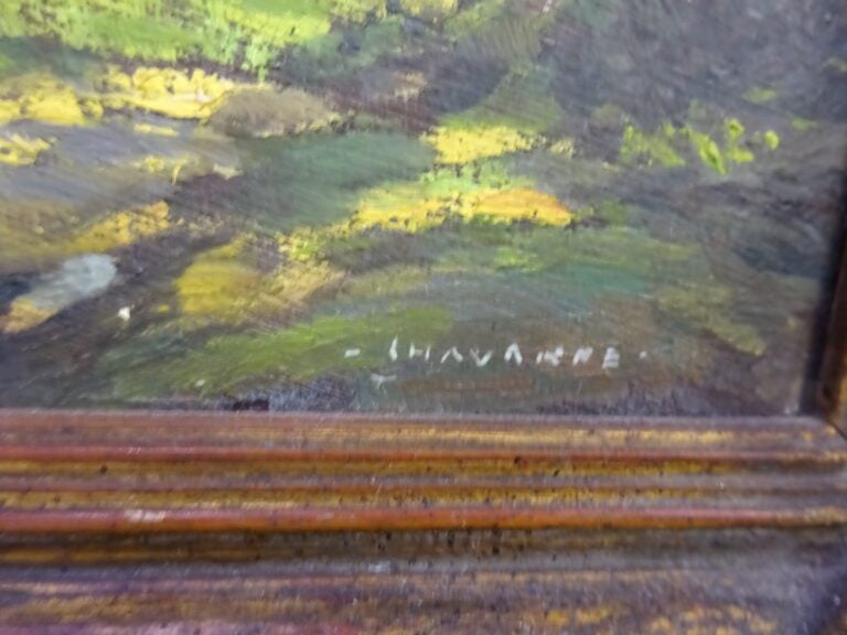 CHAVANNE (XXème siècle). - Sous-bois animé - Huile sur toile, signée en bas à d…