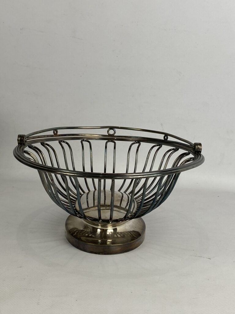CHRISTOFLE - Corbeille à fruits en métal argenté ajourée - L : 30 cm