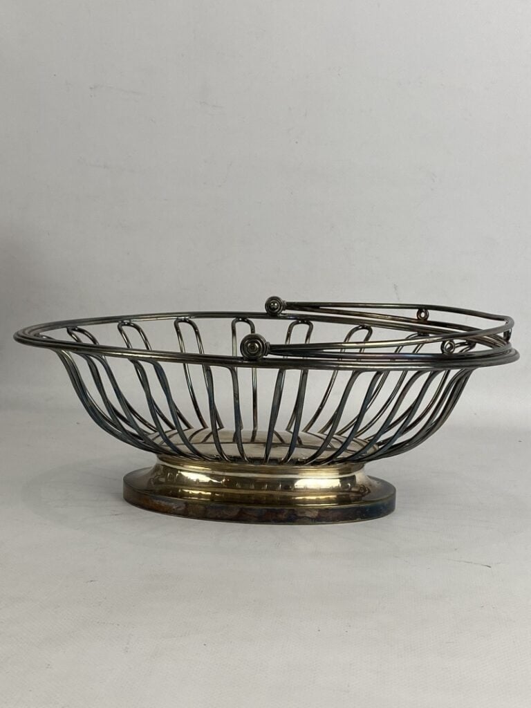 CHRISTOFLE - Corbeille à fruits en métal argenté ajourée - L : 30 cm