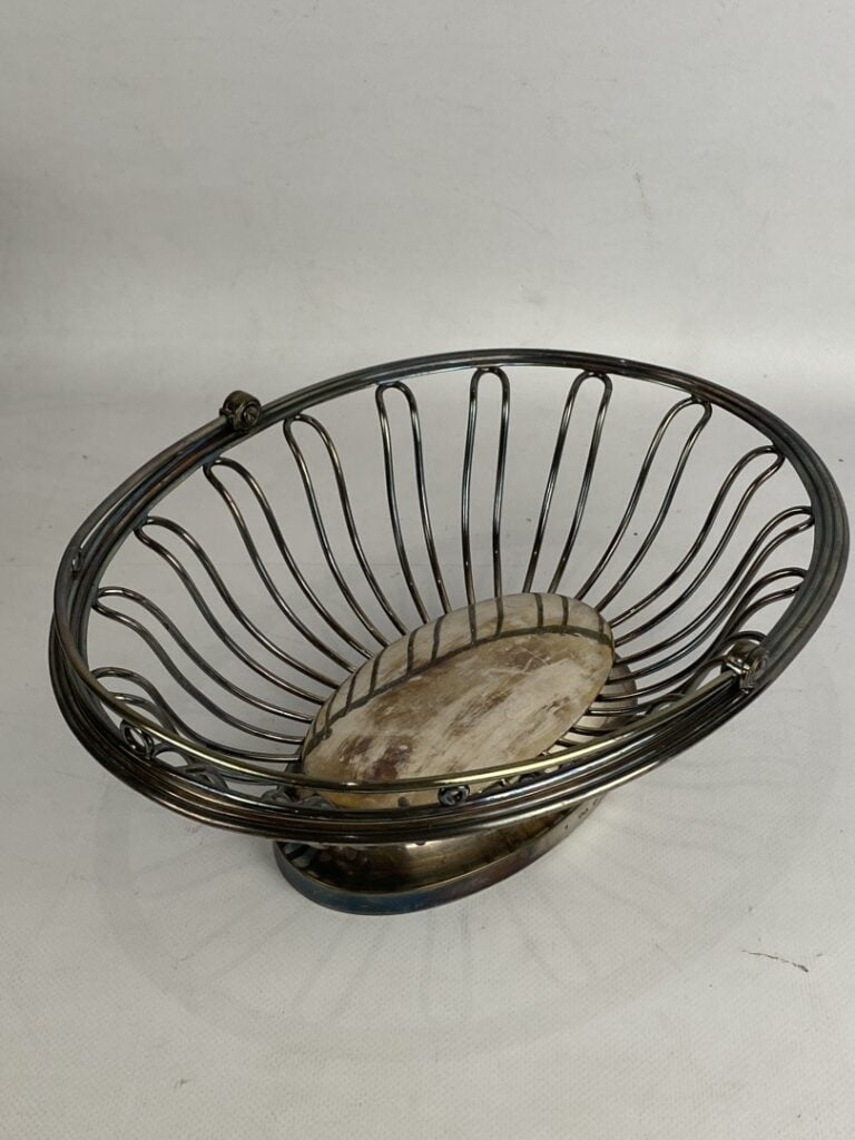 CHRISTOFLE - Corbeille à fruits en métal argenté ajourée - L : 30 cm