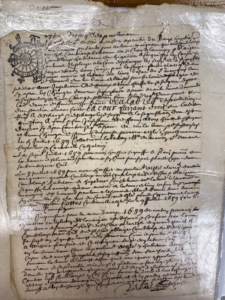Classeur contenant huit actes authentiques, Ancien Régime ou période révolution…