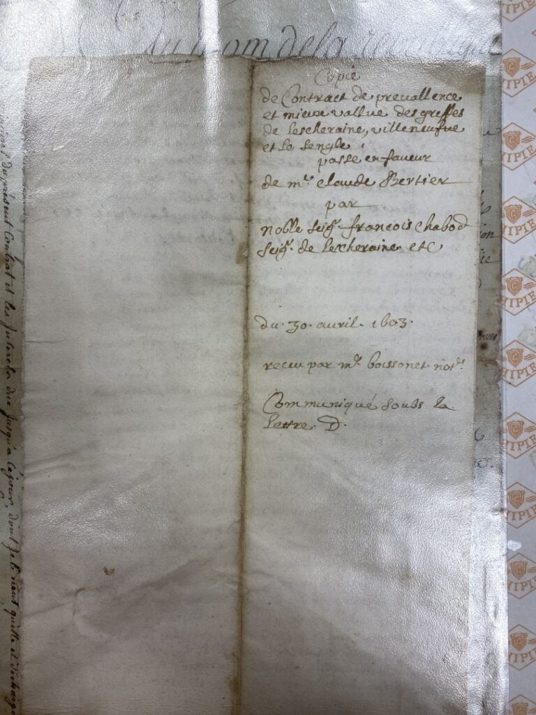 Classeur contenant huit actes authentiques, Ancien Régime ou période révolution…