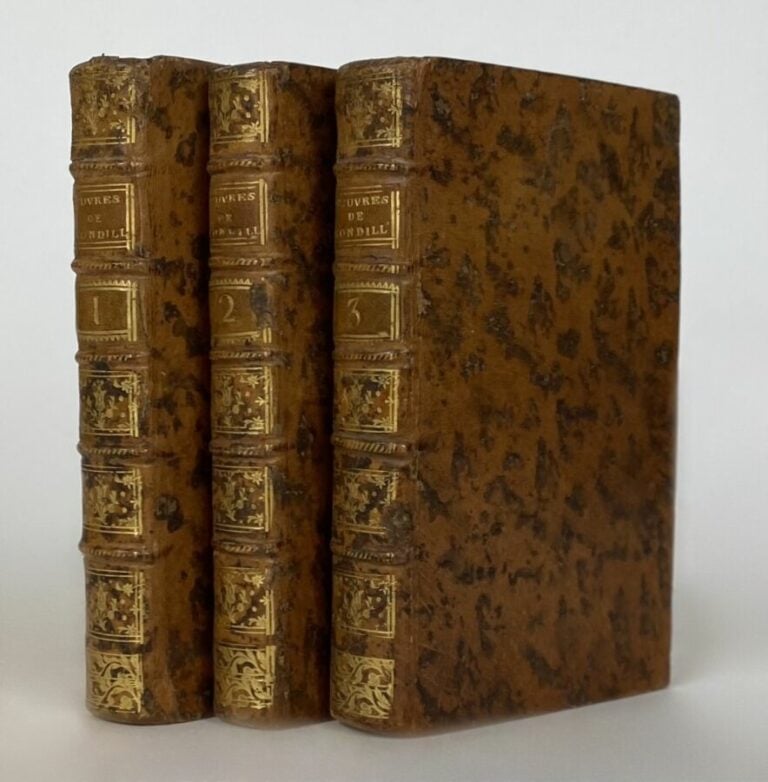 Condillac OEuvres - P., libraires associés, 1777. 3 vols in-8 plein veau