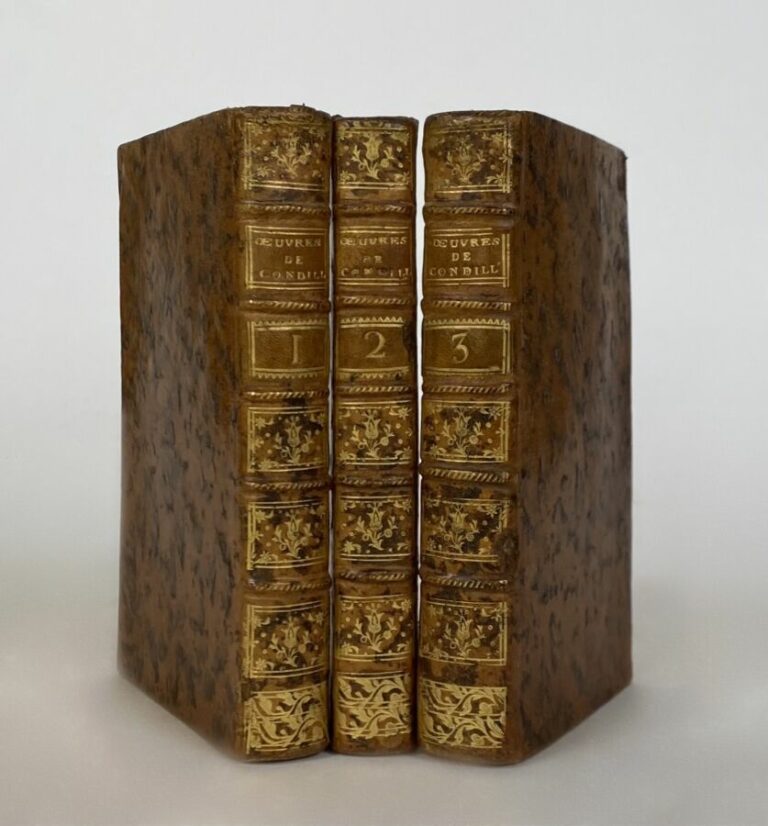 Condillac OEuvres - P., libraires associés, 1777. 3 vols in-8 plein veau