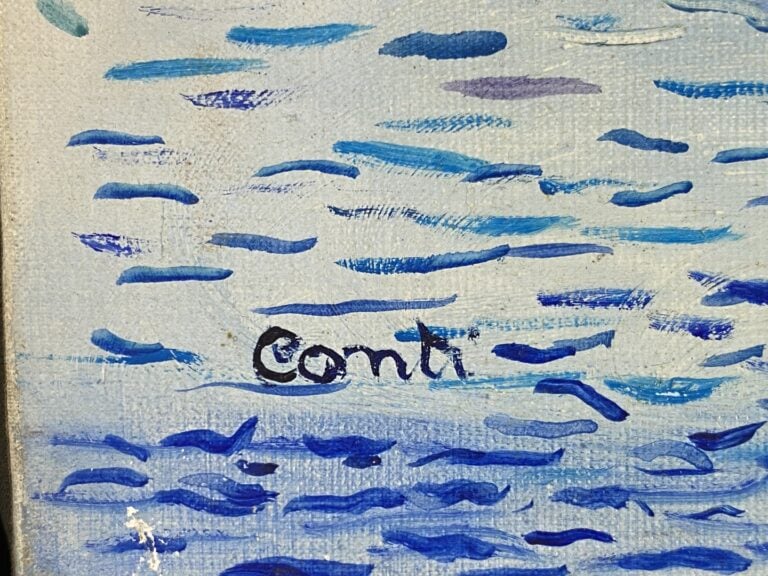 CONTI (XXe siècle) - La voile rouge - Huile sur toile - Signée en bas à gauche,…