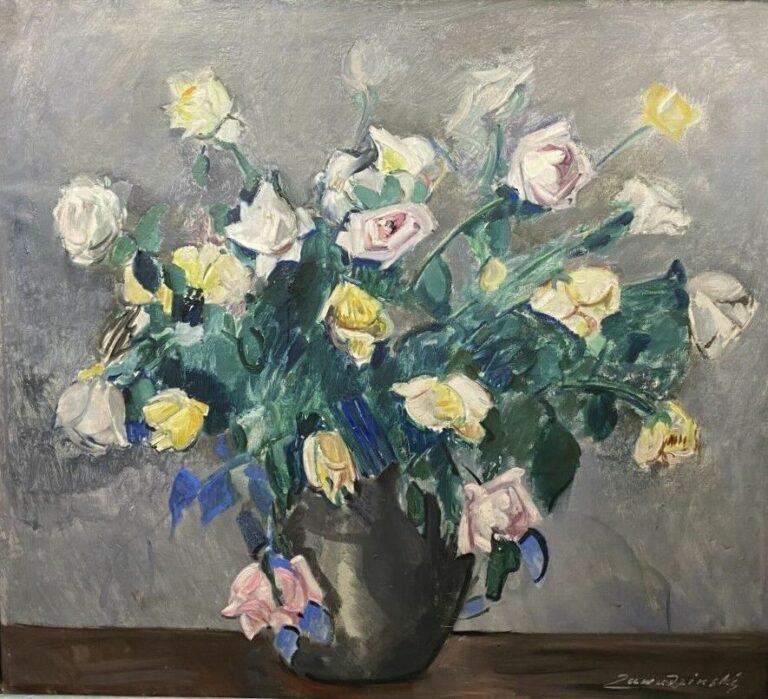 Czeslaw ZAWADZINSKI (1878-1936) - Bouquet de fleurs - Huile sur toile - Signée…