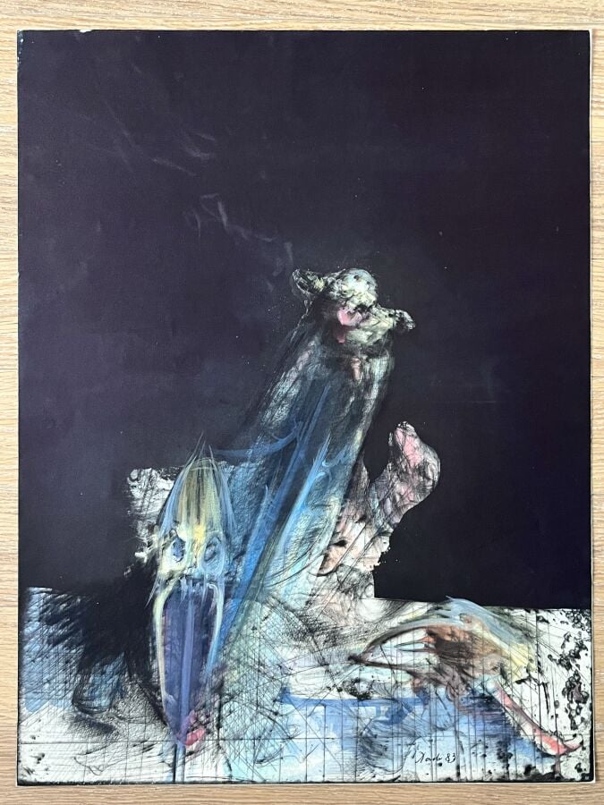 DADO (1933-2010) - Sans titre, 1983 - Gouache sur le fond de pointe-sèche, sign…