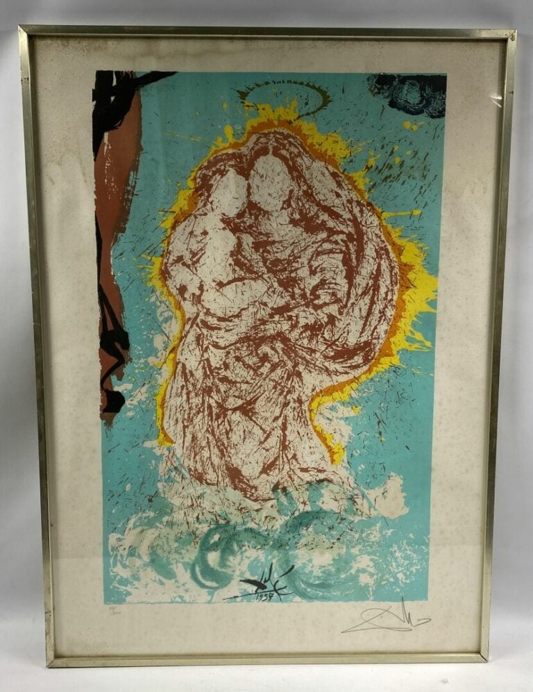 DALI (d'après) - Gala, ma Madone de la Sixtine - Lithographie encadrée signée e…