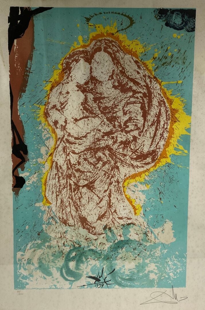 DALI (d'après) - Gala, ma Madone de la Sixtine - Lithographie encadrée signée e…