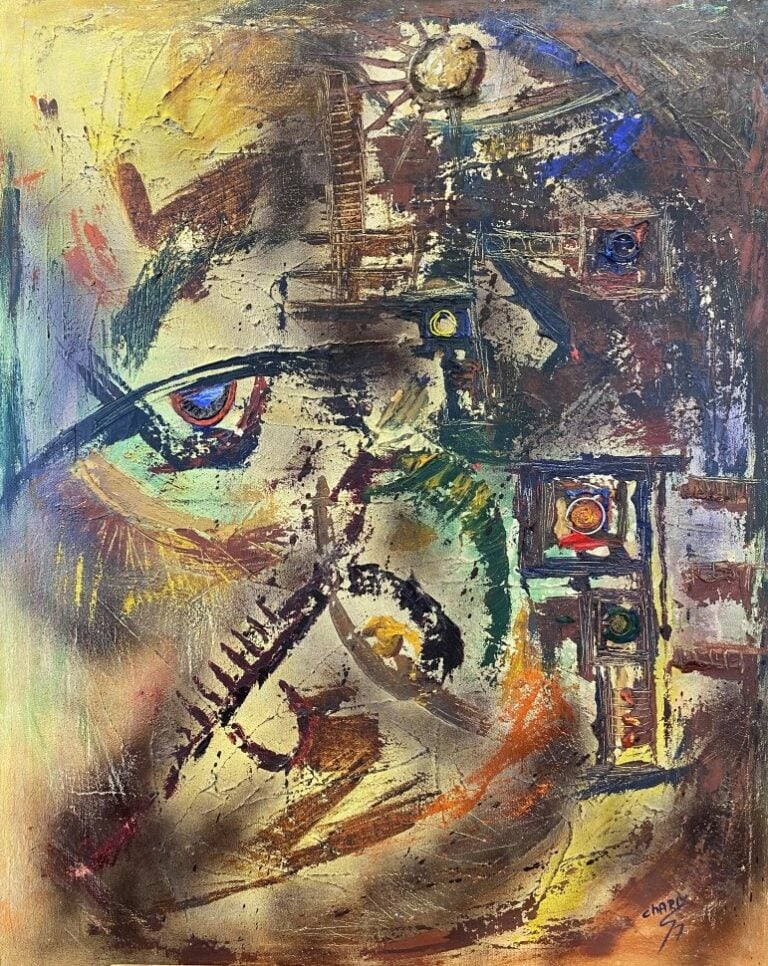 D'ALMEIDA Charly (né en 1968) - Double regard - Technique mixte (acrylique et p…
