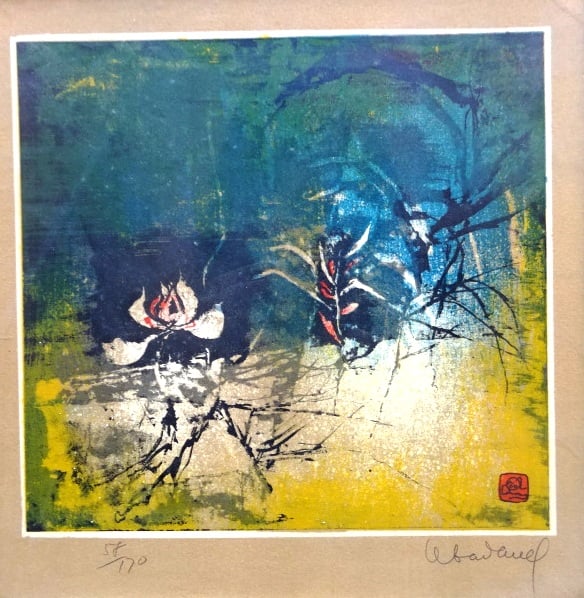 Dang LEBADANG (1921-2015) - Vietnam - Fleurs - Lithographie - signée au crayon…