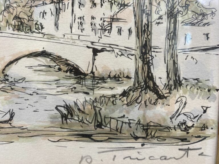 Daniel TRICART (Né en 1926) - Vue d'un pont - E.A signée en bas à droite et num…
