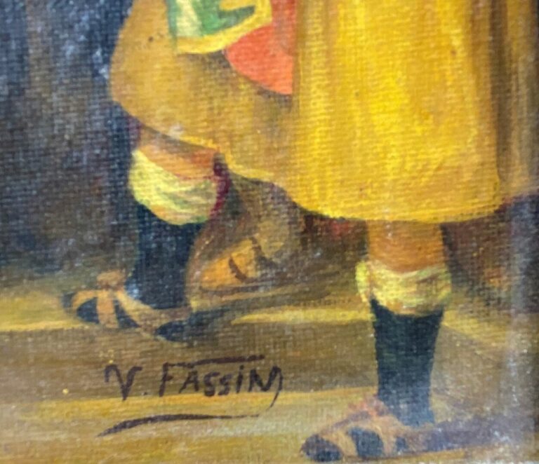Dans le goût de Victor FASSIN (1826-1906) - Scène religieuse - Huile sur toile…