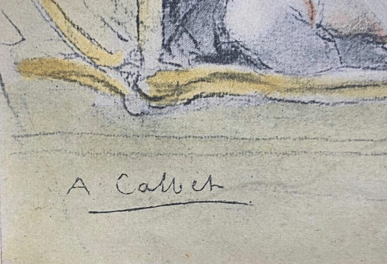 D'après Antoine CALBET (1860-1942) - Scène galante - Gravure réhaussée - 17 x 1…