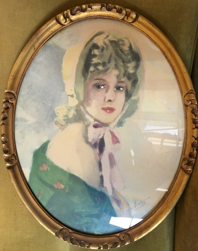 D'après Cyprien BOULET. - Portrait d'élégantes - Paire de reproductions ovales…