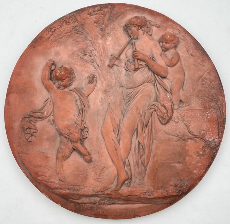 d'après Edmé BOUCHARDON (1698-1762) - Nymphes et faunes dansant - Terre cuite p…