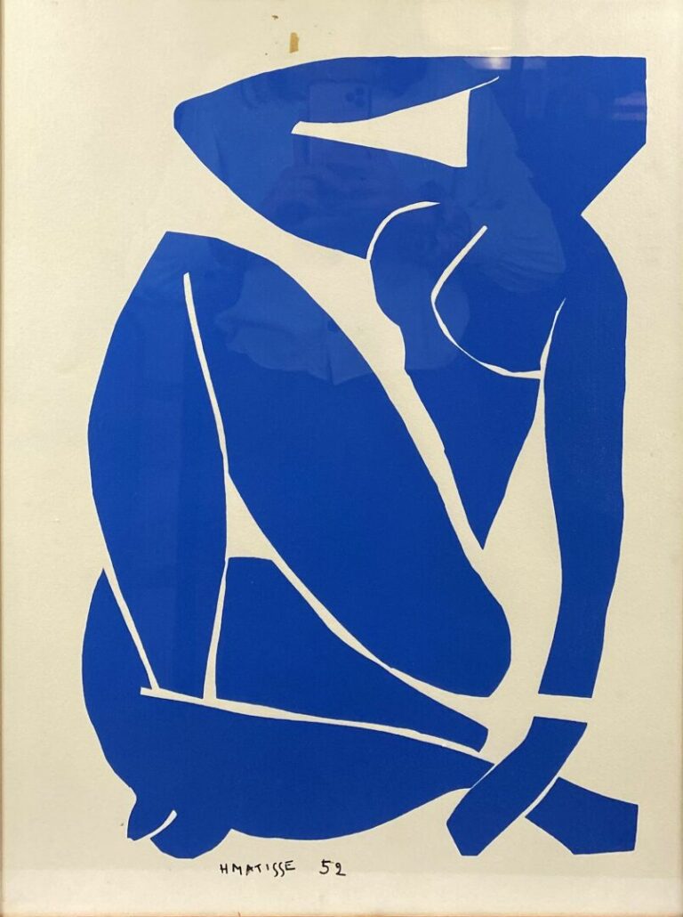 D'après Henri MATISSE (1869-1954) - Femme nue bleue - Lithographie - Porte la s…