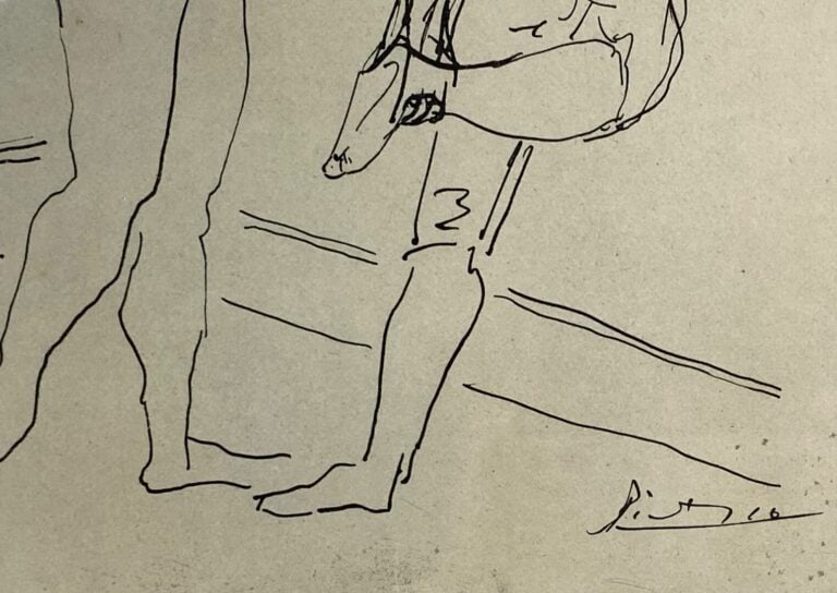 D'après Pablo PICASSO (1881-1973) - Deux danseurs discutant - Eau-forte signée…