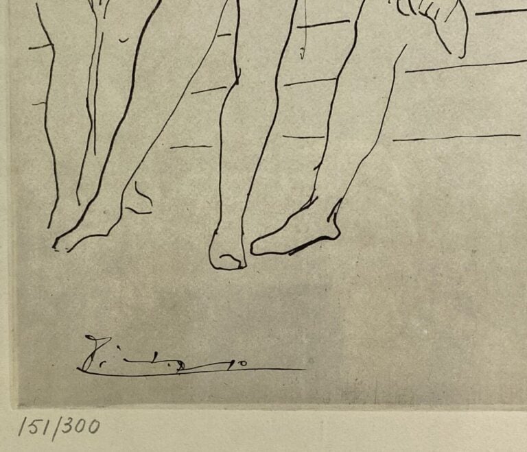 D'après Pablo PICASSO (1881-1973) - Trois danseurs - Eau-forte signée dans la p…