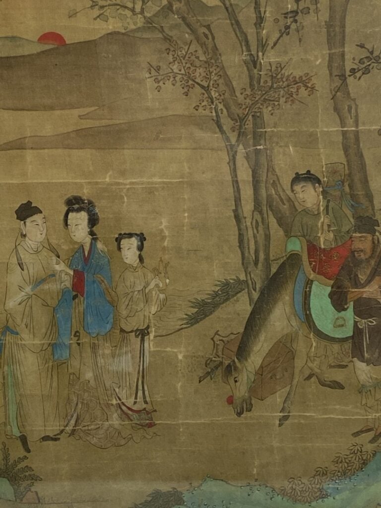 D'après Qiu Ying (1494-1552) - Chine, XIXe siècle - Prise du thé - Peinture sur…