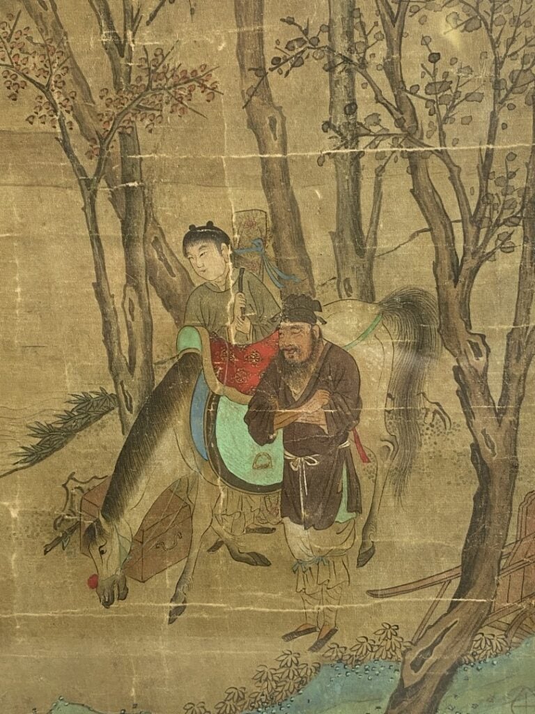D'après Qiu Ying (1494-1552) - Chine, XIXe siècle - Prise du thé - Peinture sur…