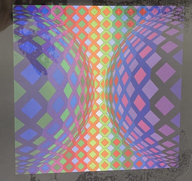 D'après VASARELY. - Compositions cinétiques - Quatre reproductions encadrées. -…