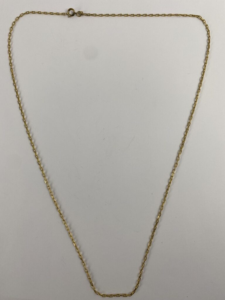 Débris de chaîne en or jaune (585) à maille forçat limée - Poids : 8 g