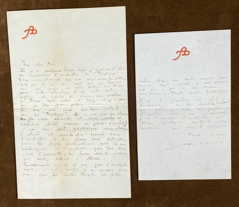 Debussy, Claude 2 l.a.s. - 2 lettres à Ernest Chausson.