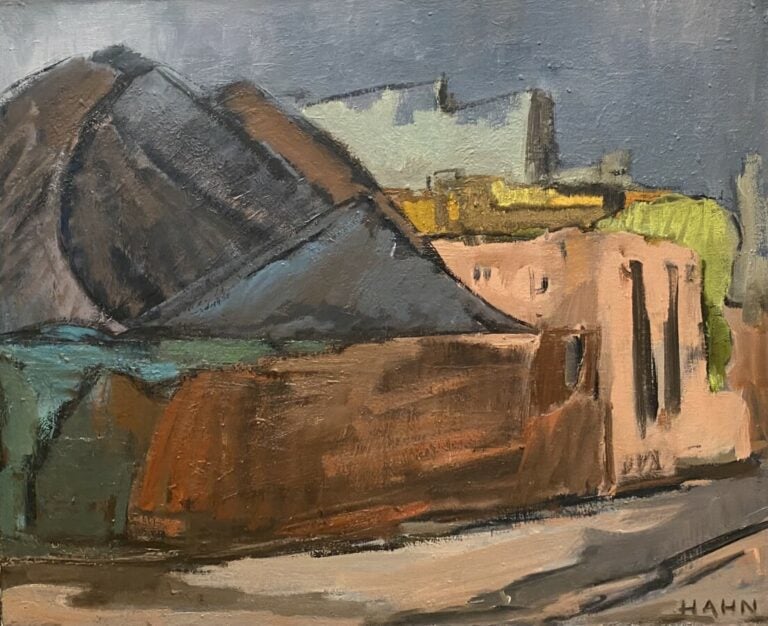 Derriere le canal - Huile sur toile, signée en bas à droite, contresignée et ti…