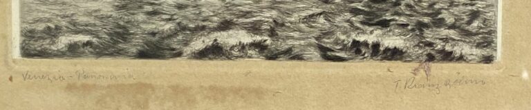 Deux gravures sur le thème de Venise comprenant une vue du Canal et une vue de…