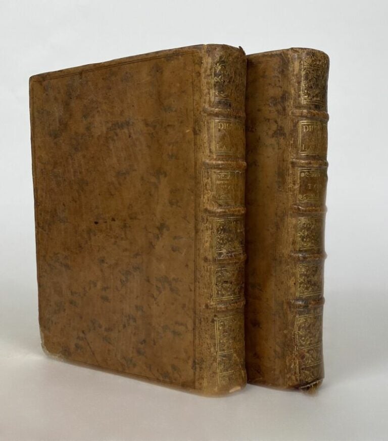 Dictionnaire Académie Française - Lyon, Joseph Duplain, - 2 vol in-4 pl veau