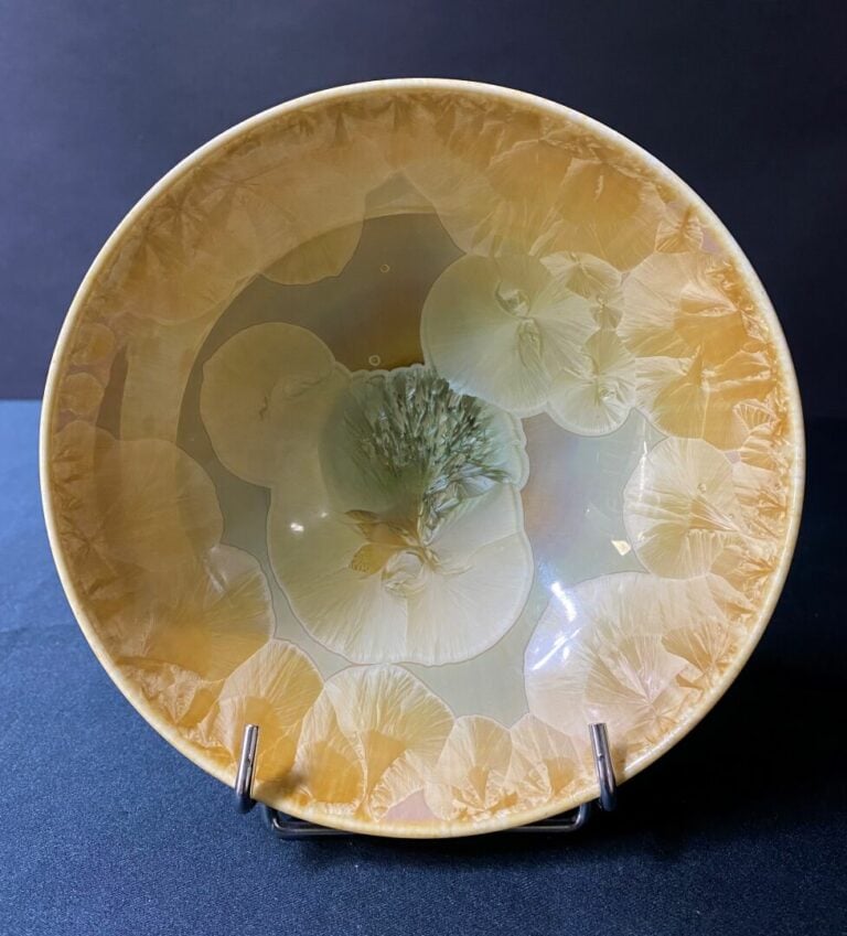 Didier BALLAMY (XXe siècle) - Coupe en porcelaine cristallisée au zinc - Signée…