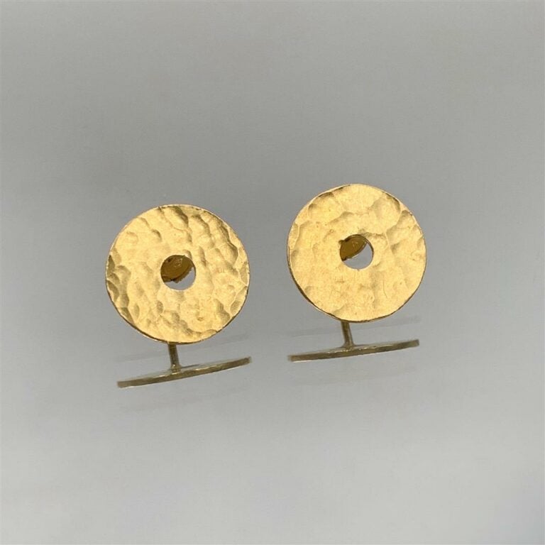 DINH VAN - Paire de BOUCLES d'OREILLES circulaires, modèle « Pi Chinois », en o…