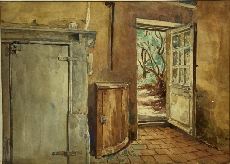 Donatien ROY (1835-1930) - Intérieur dans la maison de Comberge Saint Michel -…