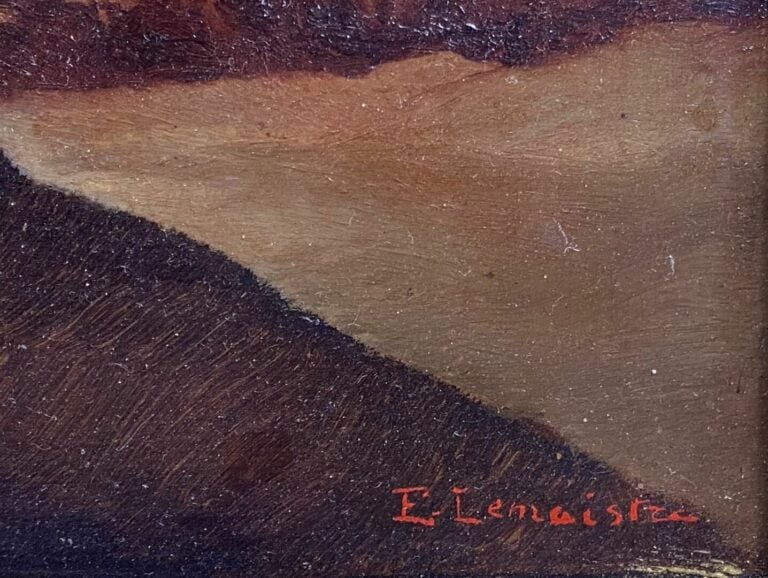 E. LEMAISTRE (XXe) - Dans les rochers de Penchâteau, Le Pouliguen - Huile sur p…