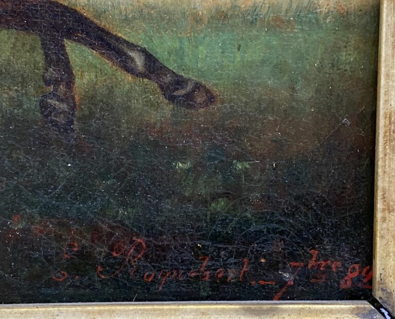 E. ROQUEBERT (XIXe-XXe siècle) - Les jockeys - Huile sur toile, signé et daté 8…