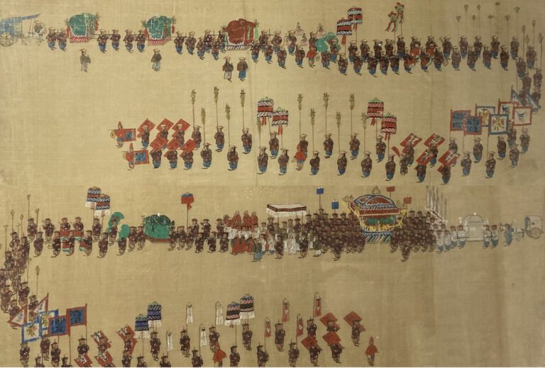 ECOLE CHINOISE - Chine, fin du XIXe siècle - Encre et couleurs sur soie, roulea…