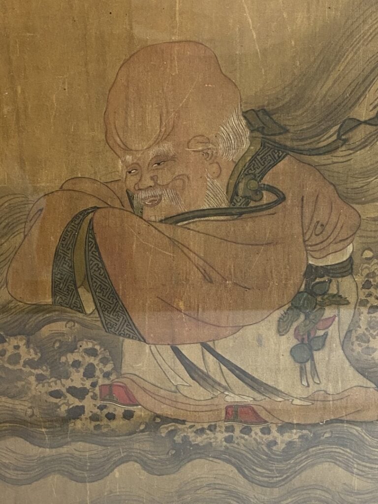 ECOLE CHINOISE - Chine, XIXe siècle - Encre et couleurs sur papier, rouleau ver…
